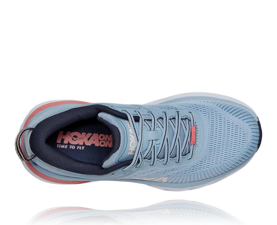 Zapatillas Running Hoka One One Mujer - Bondi 7 - Azules - QMW859017